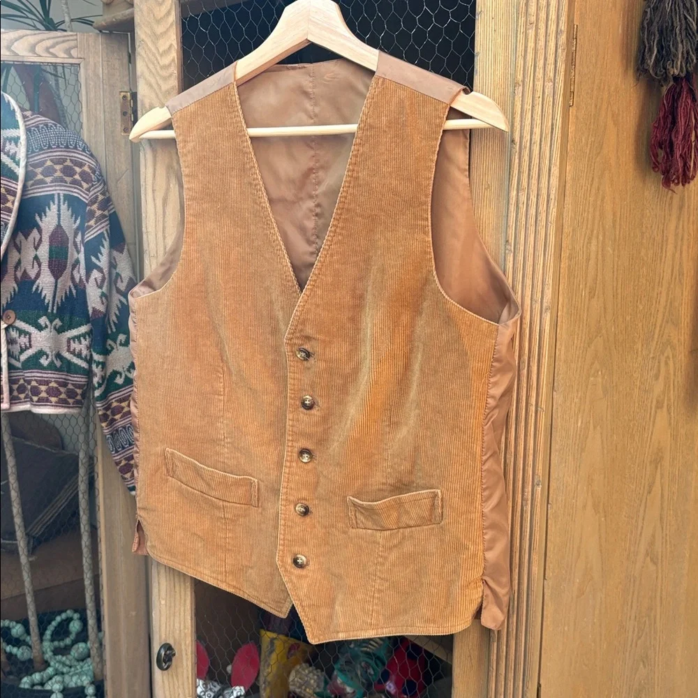 Vintage Limage du Present Brown Corduroy Vest